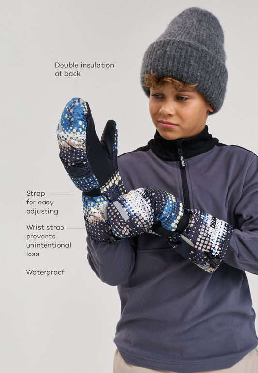 Woven Ski Mittens Vanukko Blue