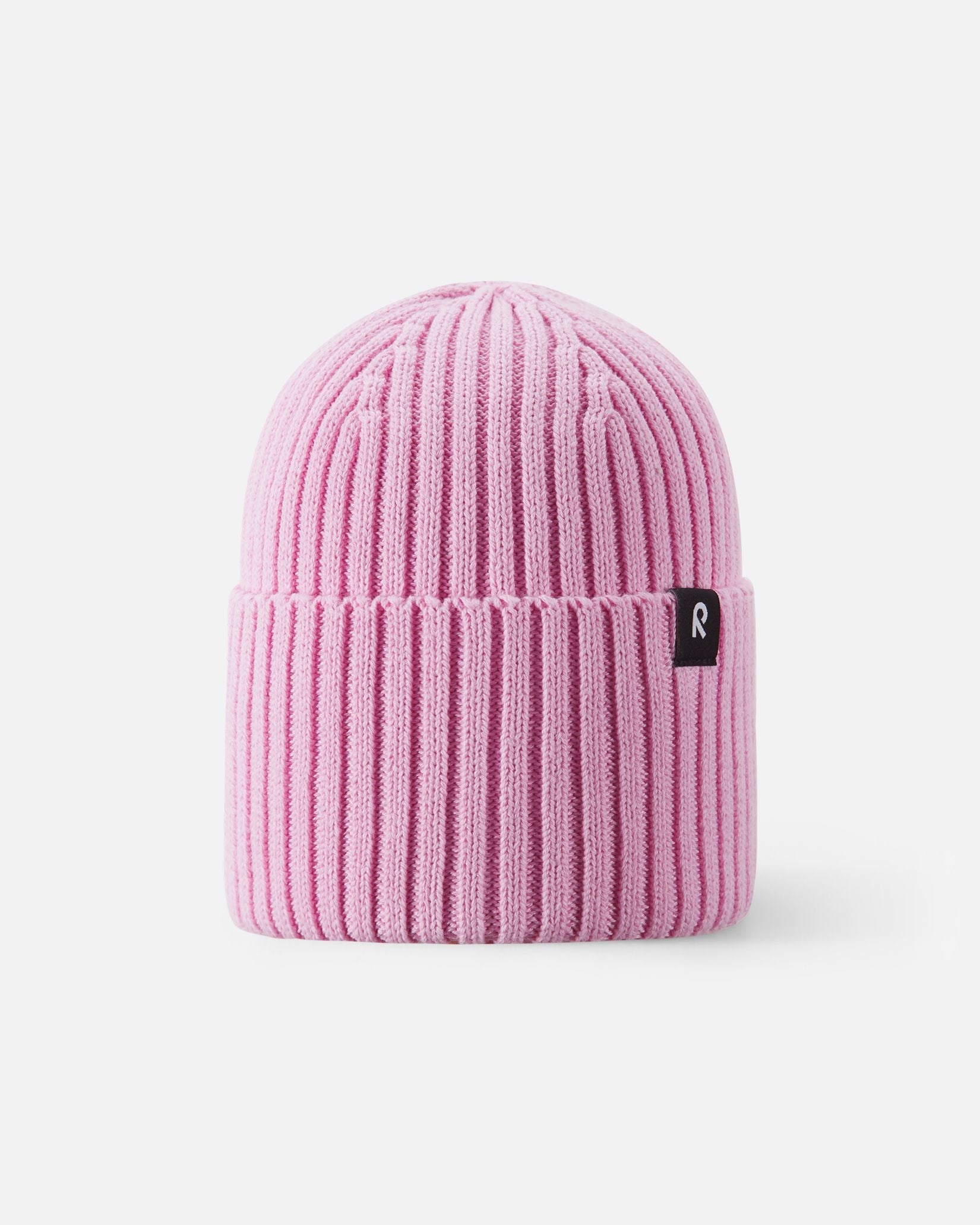 Reima Hattara kids' organic cotton beanie in Light Heather – a classic grey marl ribbed knit hat.