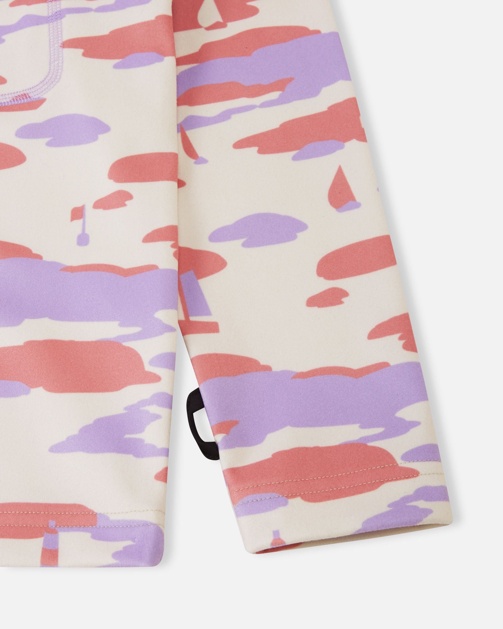 Internal view of Rose Blush Iisisti fleece showing the zip-in attachment compatible with Saarela jackets.